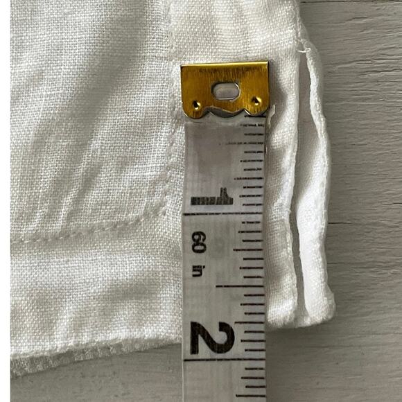 Loft Linen White Sleeveless Blouse Womens Size M Lace Work Travel Cottagecore - Picture 11 of 11